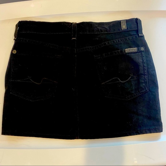 7 FOR ALL MANKIND Black Denim Mini Skirt 00s Size 25 - Picture 2 of 10